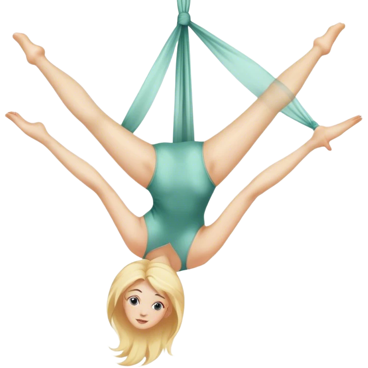 Woman with blond hair doing aerial silks emoji