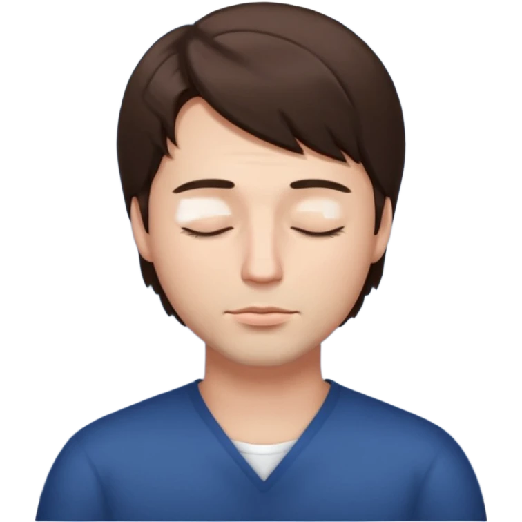 closed eyes  brunette man emoji