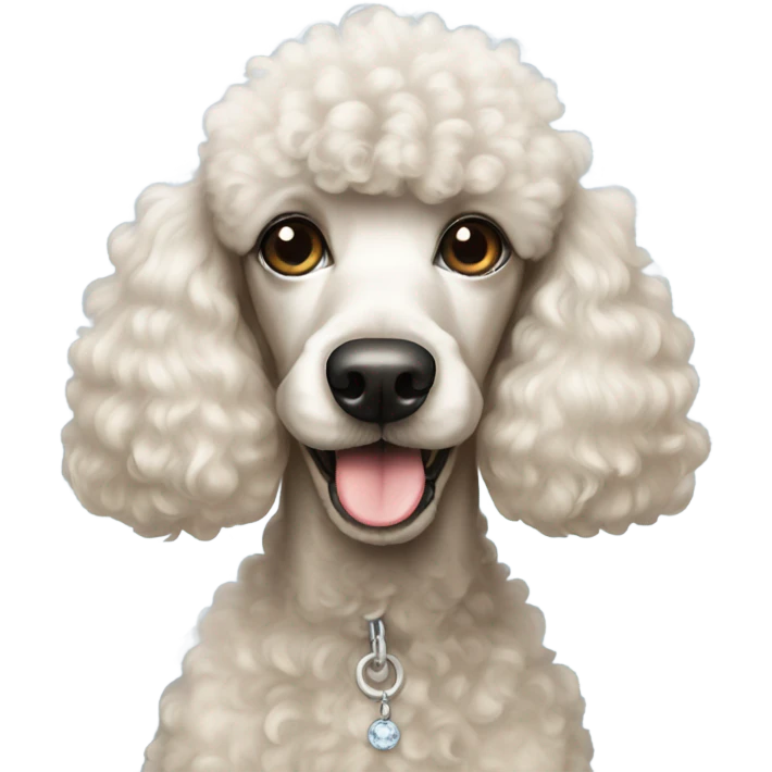 poodle with a nose ring emoji
