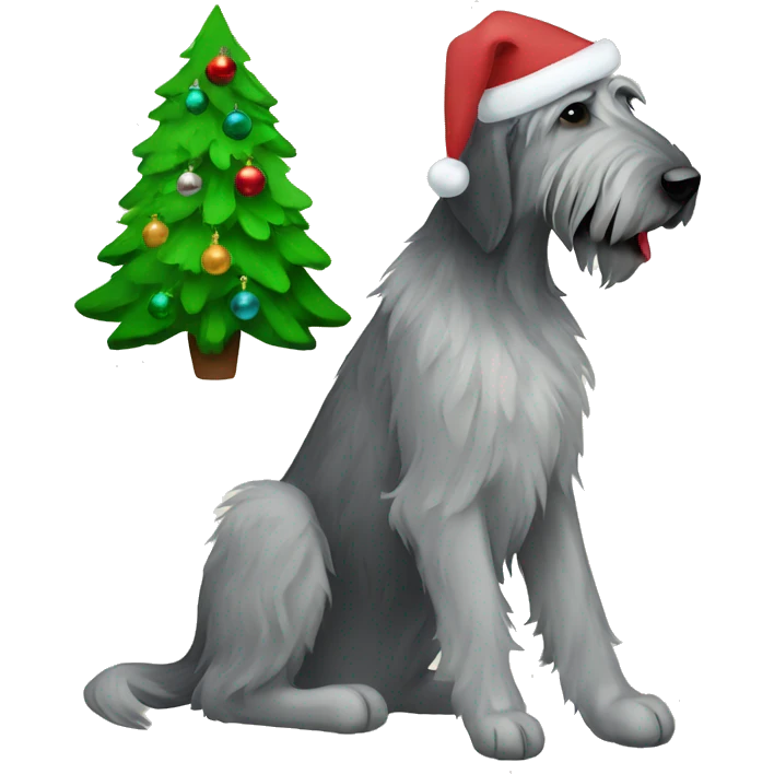  Irish wolfhound and christmas tree emoji