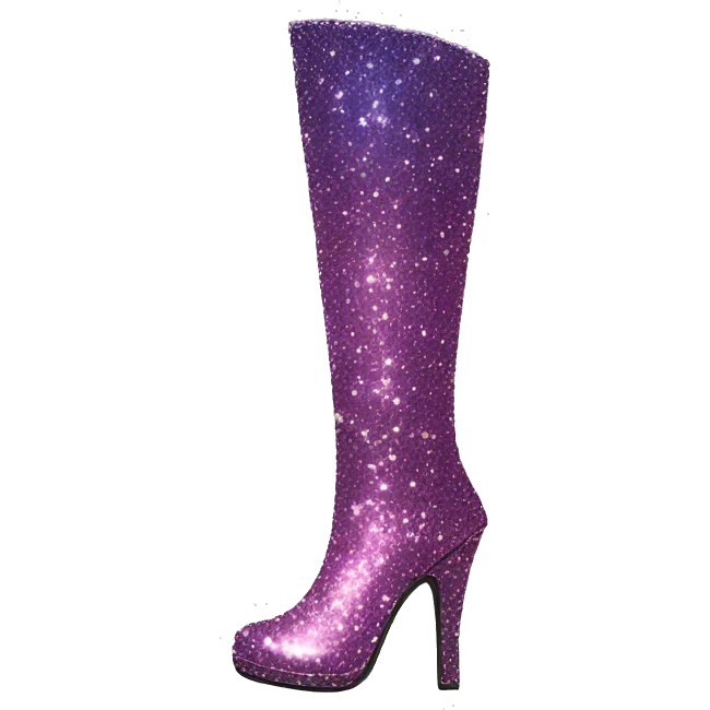 Sparkly knee high heeled boots emoji