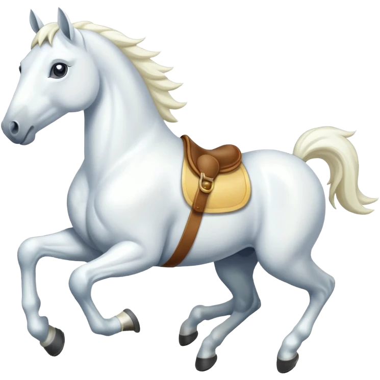 Creat a white horse running emoji