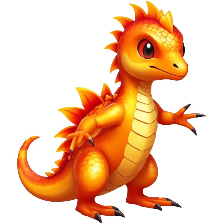 Exotic tropical shiny rare epic cute pyro  Fakémon-creature, full body, with random markings emoji