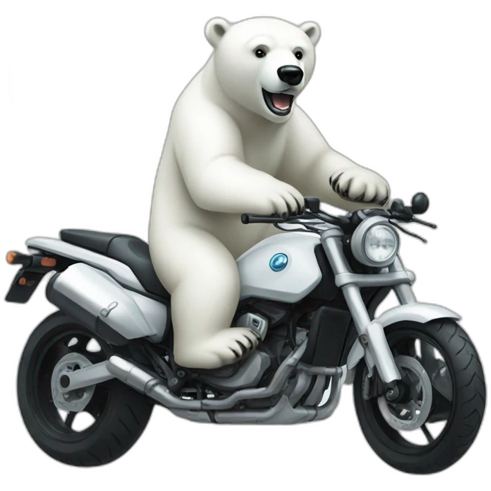 polar bear on moto emoji