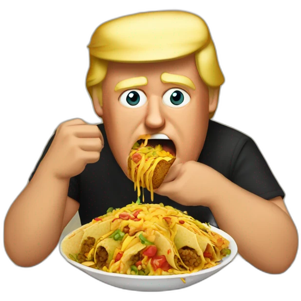 Trump eating mexican food emoji