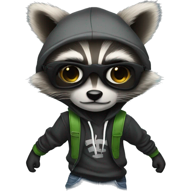 raccoon skater boy with piercing emoji
