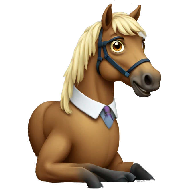nerd horse with laptop emoji