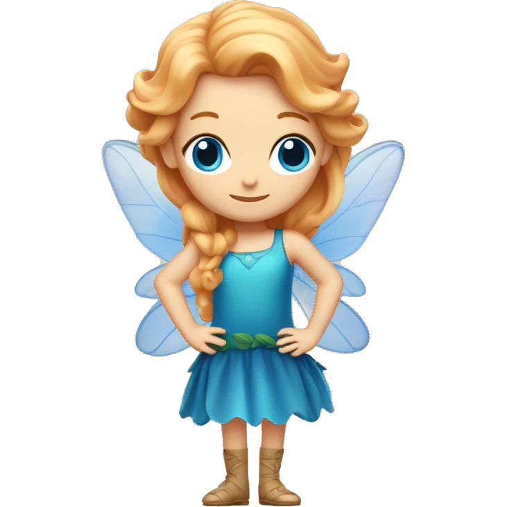 Fairy with strawberry blond hair and blue eyes emoji