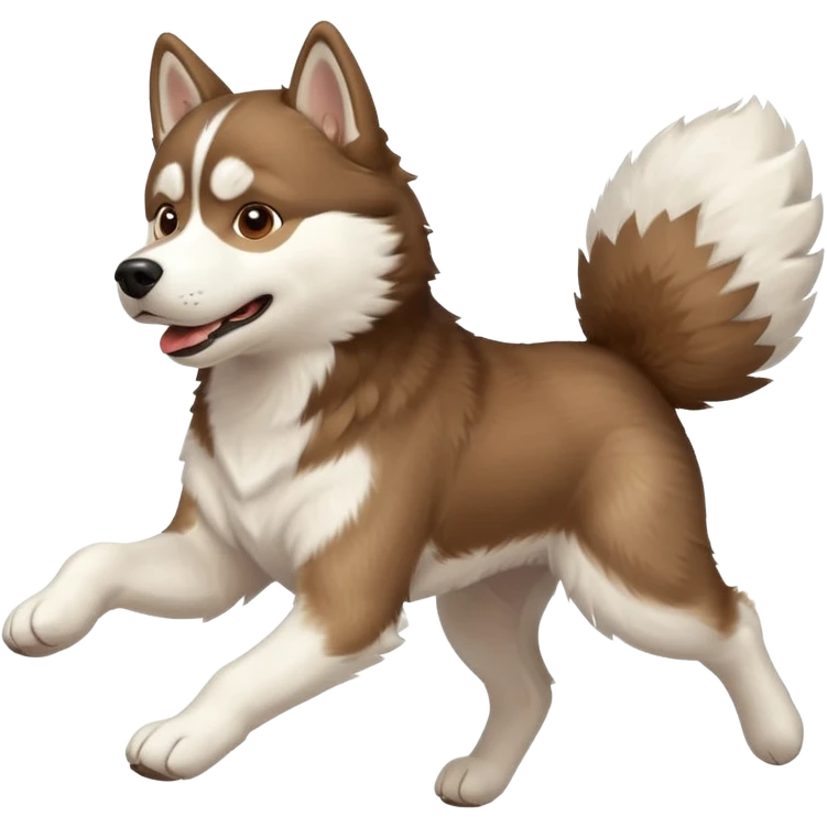 a husky dog running towards the left emoji