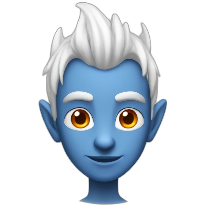 Blue-Elf-Man-White-Mohawk-Orange-Eyes emoji