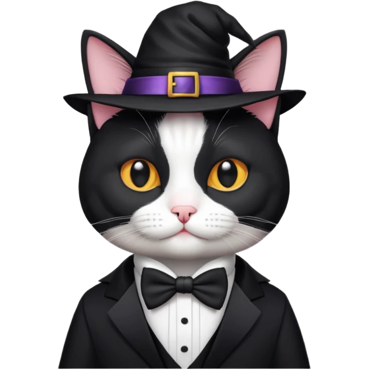 Halloween tuxedo cat emoji