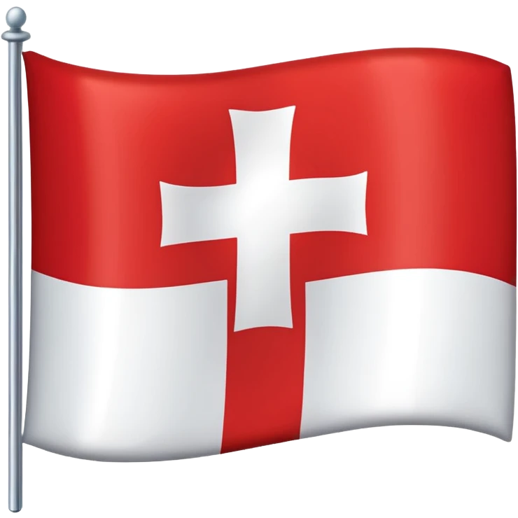 flag of Switzerland, red background, centered white cross, minimal emoji