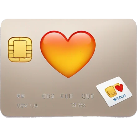 bank card and heart emoji