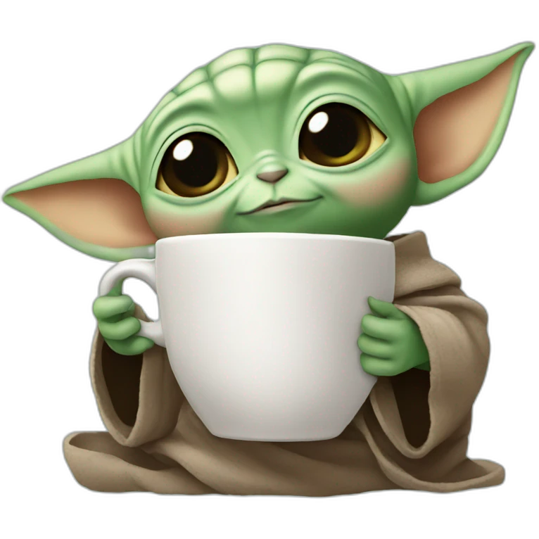 baby yoda drinking coffee emoji