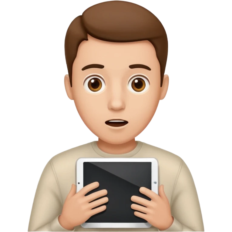 un monsieur fou sur ça tablette emoji