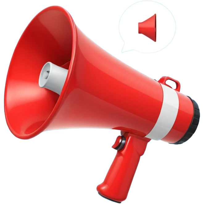 megaphone with social media icons emoji