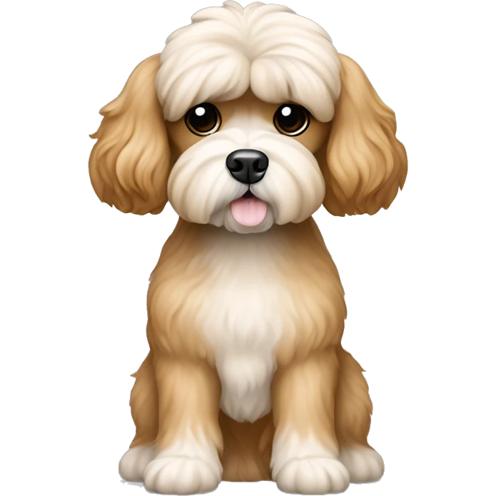 Poodle Shih Tzu mix tan color full body  emoji