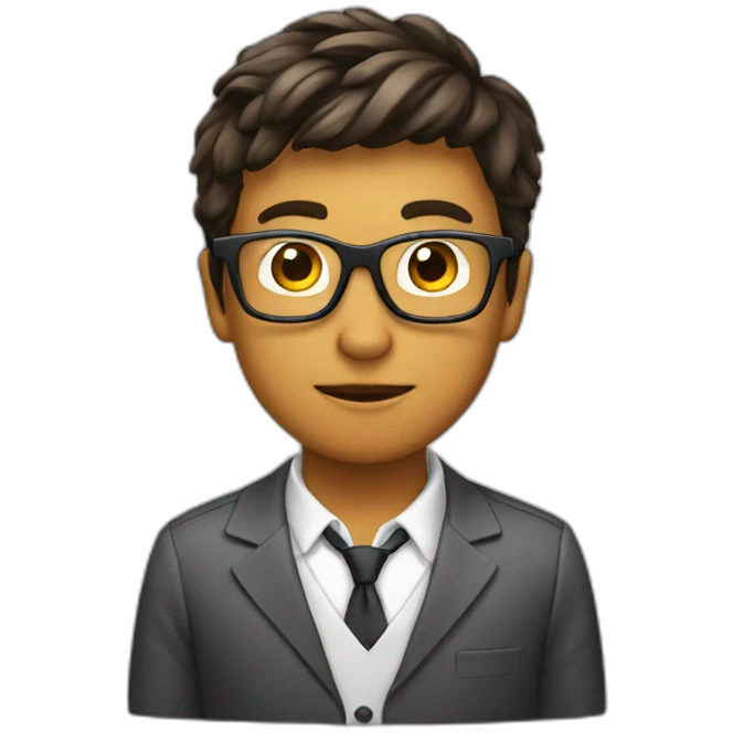 Nerd with a computer emoji