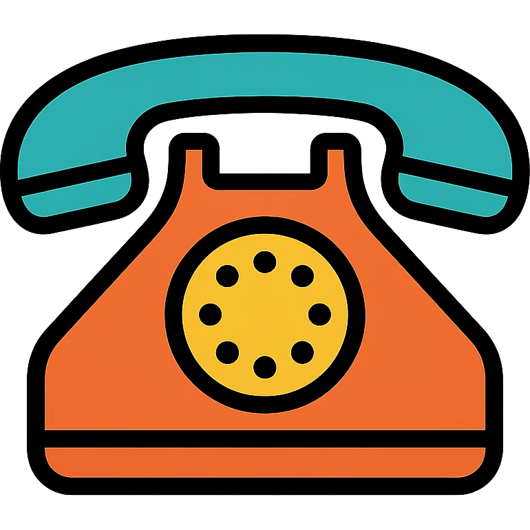 telephone, color outline icon style, subtle color accents and black outlines emoji
