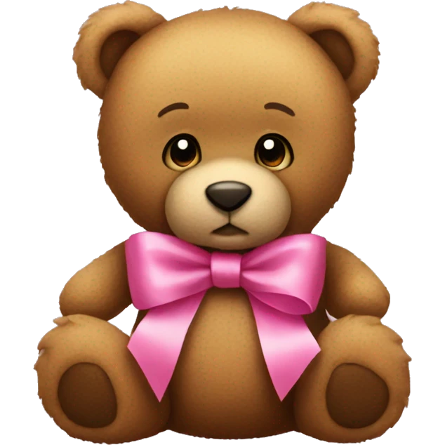 A teddy bear with a pink bow  emoji