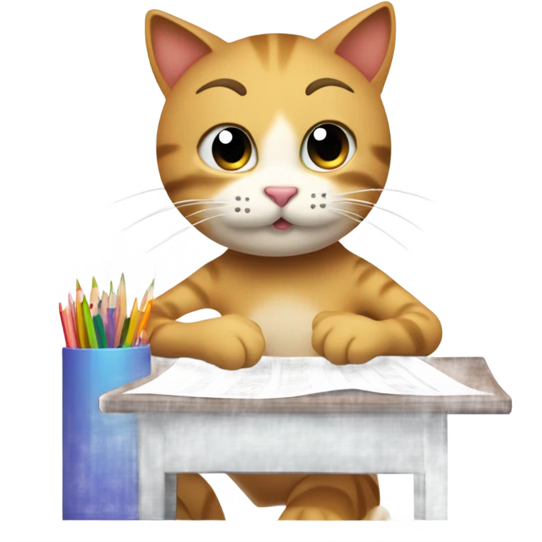 Cat taking quiz  emoji