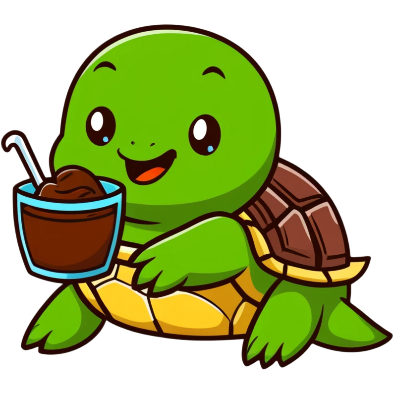 Turtle eating chocolate  emoji