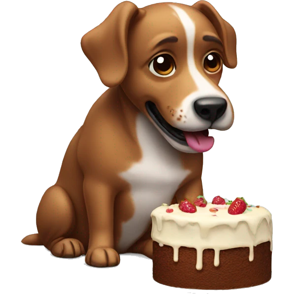 Dog eating cake  emoji