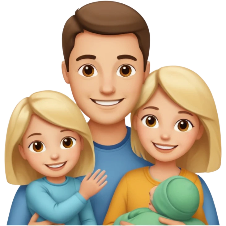 مرد و زنی که عاشق هم هستن و یک بچه دارند  emoji