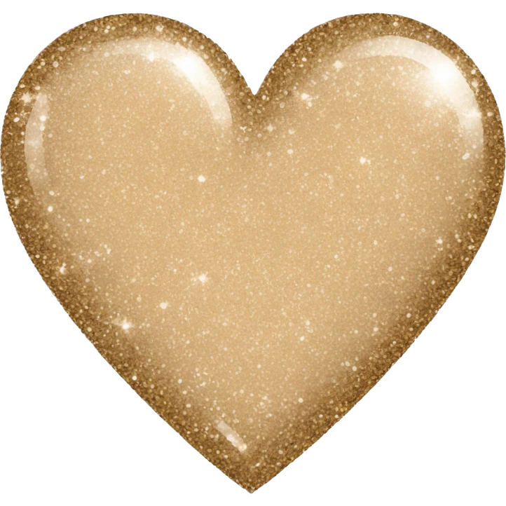 Beige glitter heart emoji