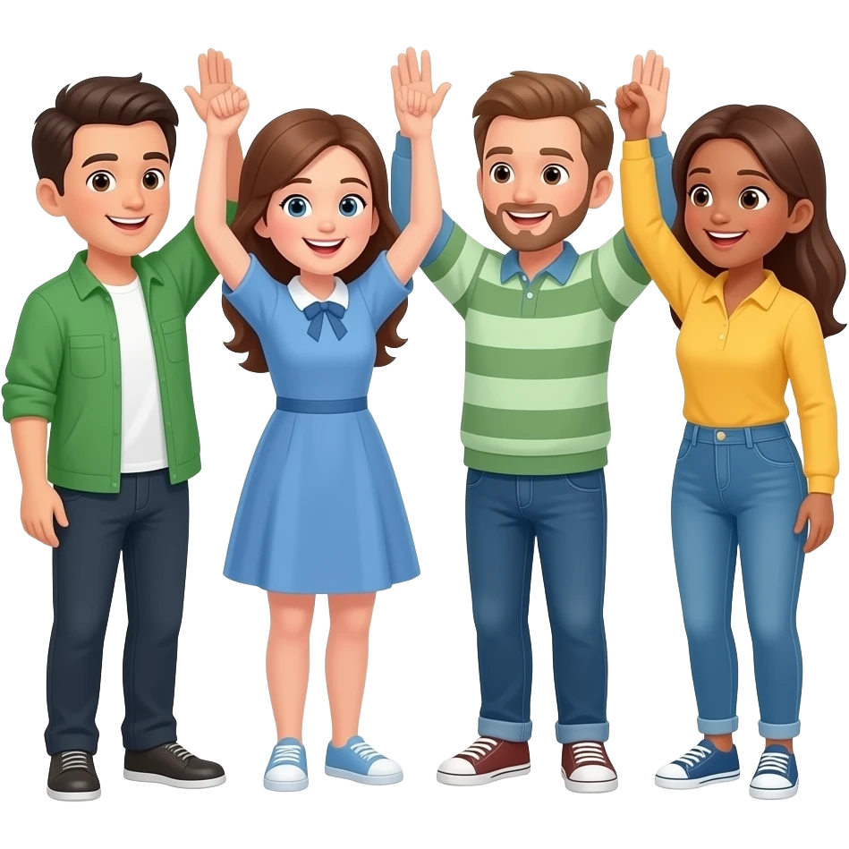 Friends high-fiving emoji