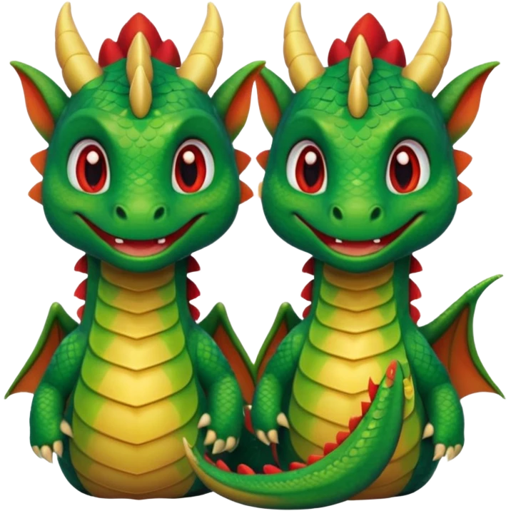 a cute dragon couple emoji