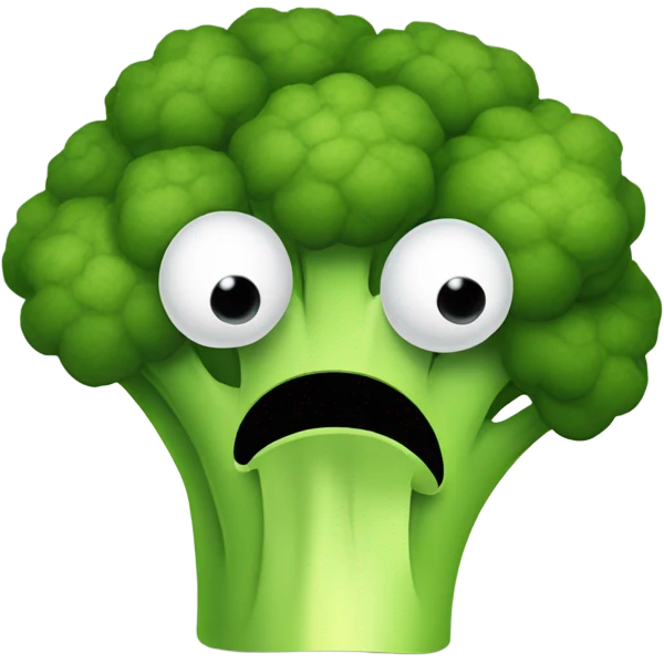 Very sad broccoli with hands on eyes emoji