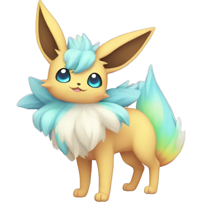 Colorful Pastel Kawaii Eeveelution-Cute-Pokémon-fusion full body emoji