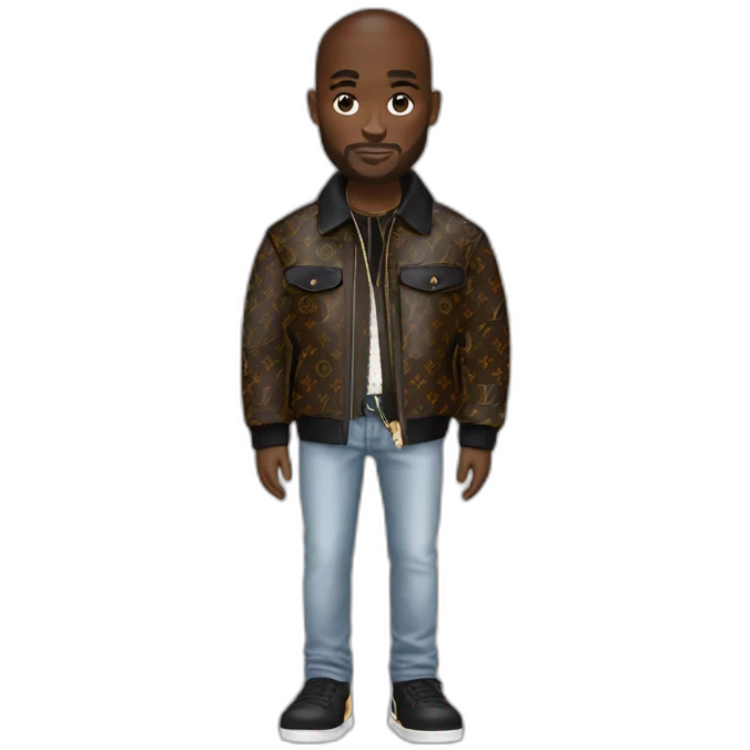 Virgil Abloh with louis Vuitton jacket emoji
