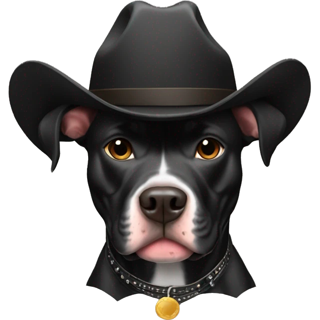 All Black Pitbull with cowboy hat emoji