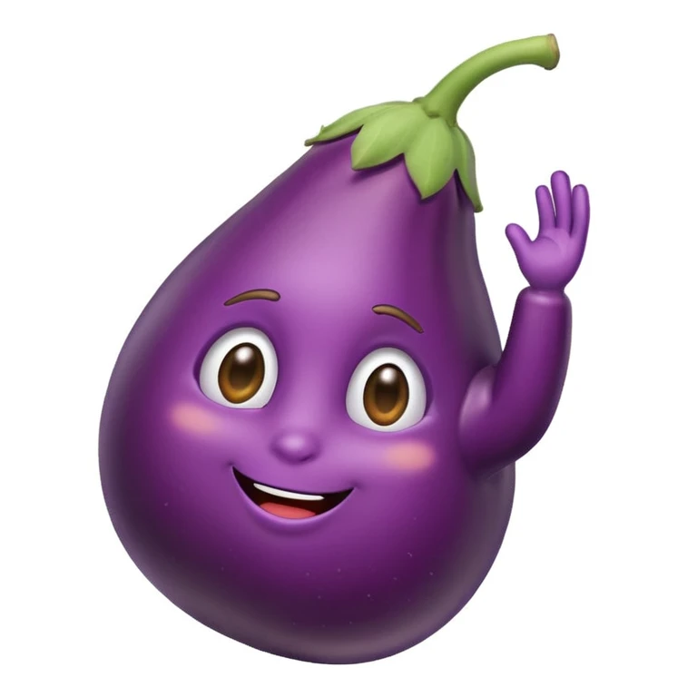 eggplant doing dab pose emoji