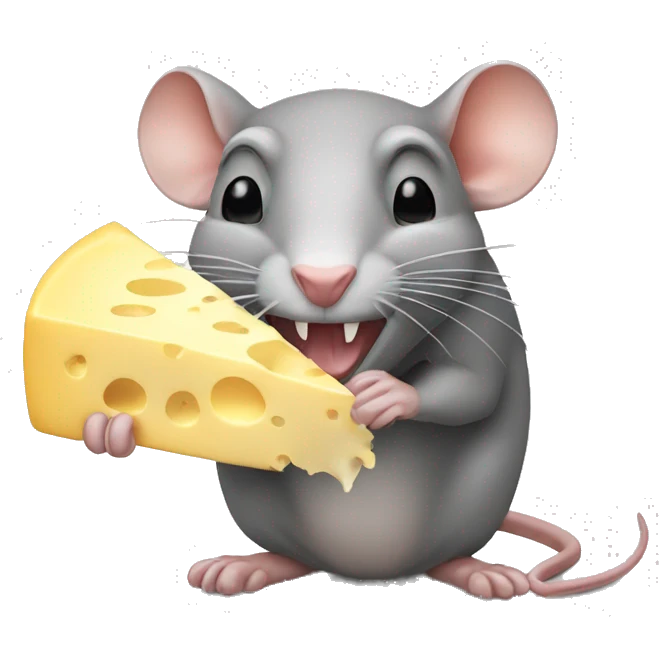 Rat eating cheese emoji
