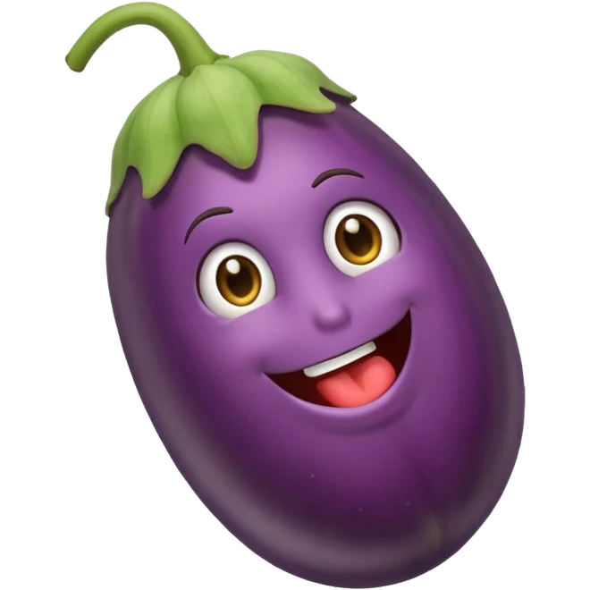 Eating a eggplant emoji