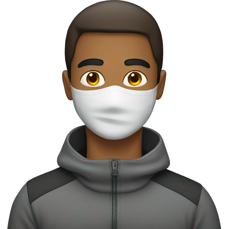 Guy wearing ski mask with double cup emoji