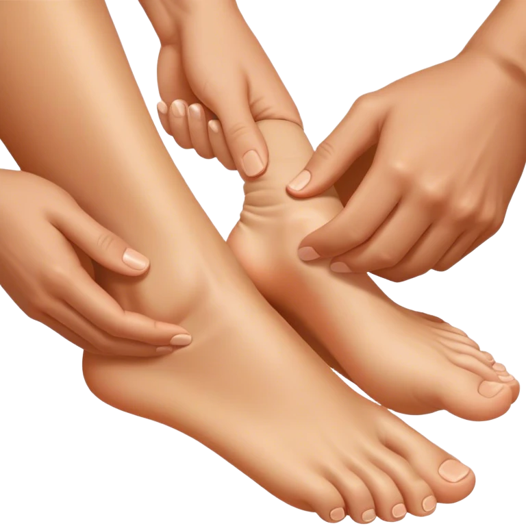 Man’s hands massaging woman’s foot emoji