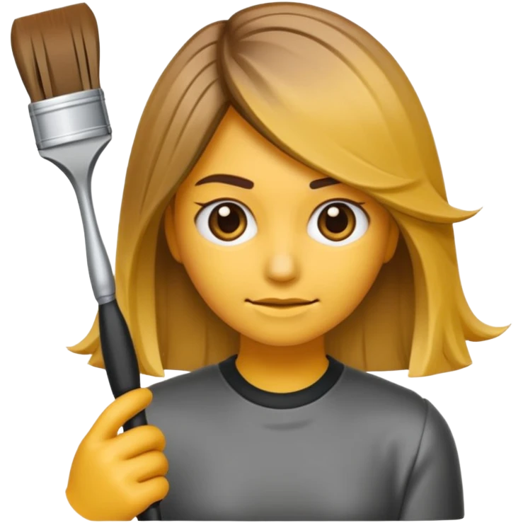 emoji de una persona que le estan haciendo mechas californianas con una brocha de tinte emoji