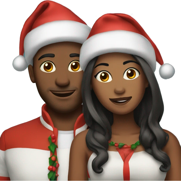 2 lovers dressed for Christmas emoji