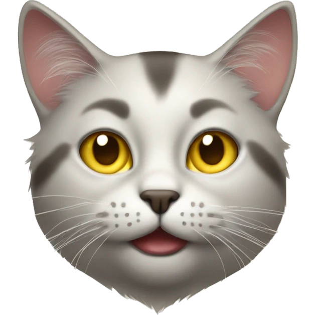 Silly cat with beige fur and yellow eyes emoji