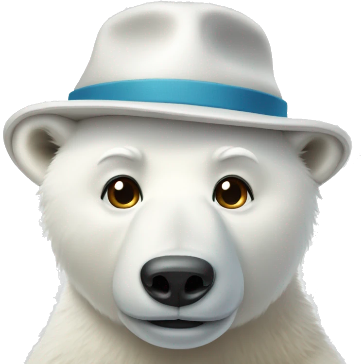 Polar bear wearing a hat emoji