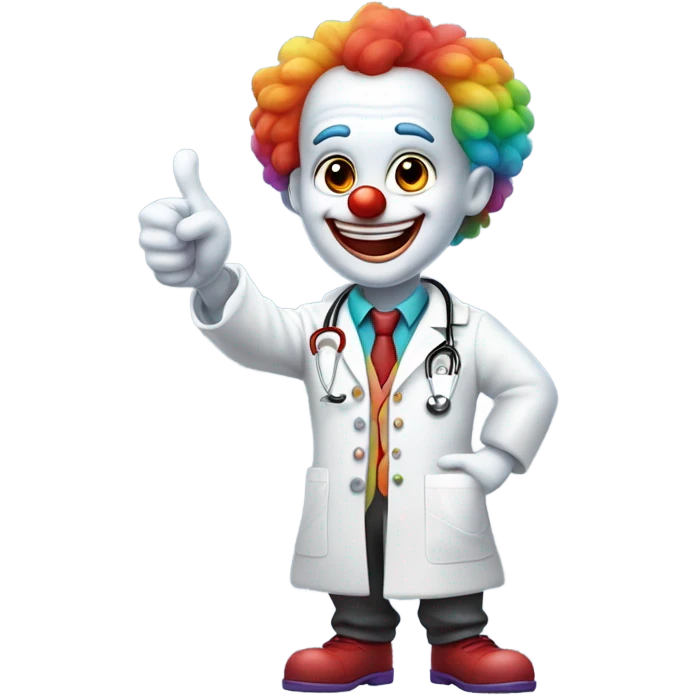 Funny doctor clown thumbs up emoji