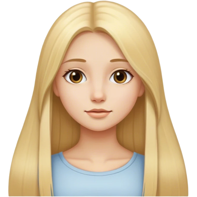 Girl with long blonde straight hair emoji