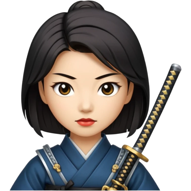 lady samurai holding with katana emoji