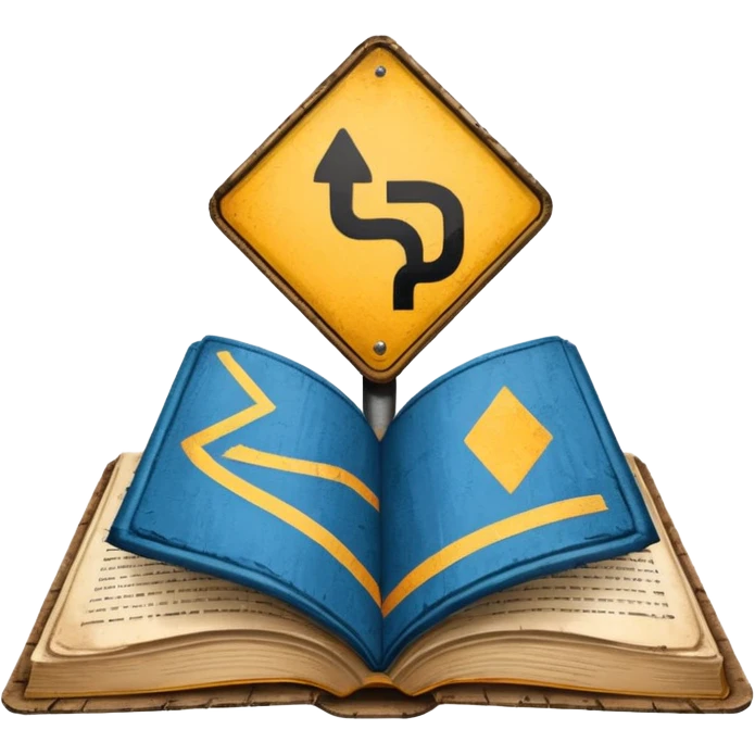 open book with a road sign inside emoji