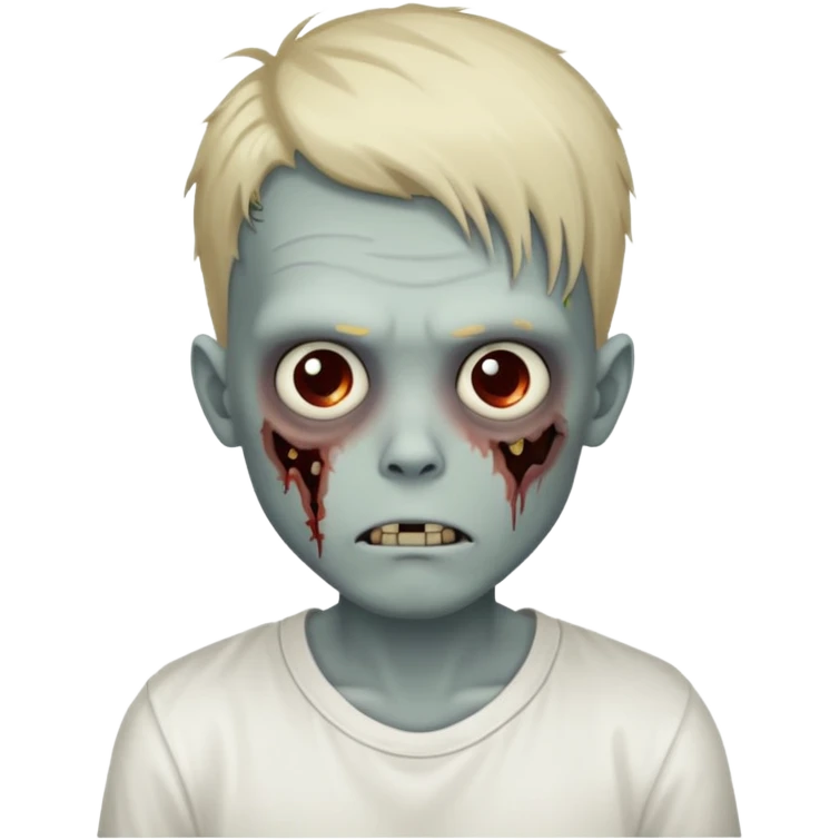 zombie boy with locks hair and white shirt emoji