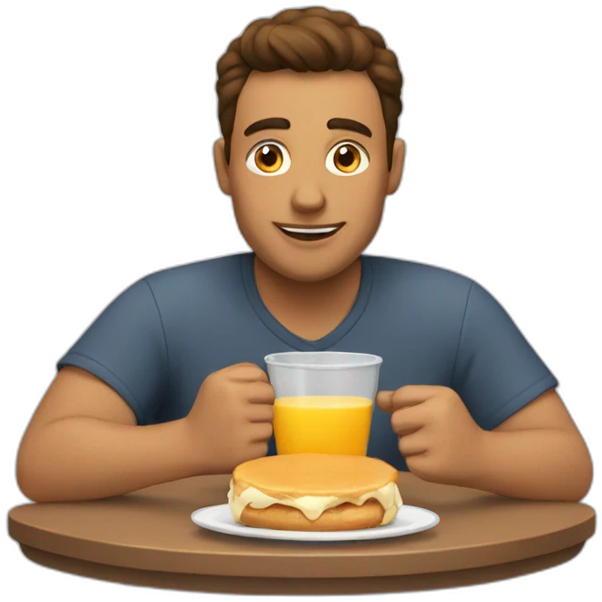 a man having breakfast emoji